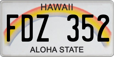 HI license plate FDZ352