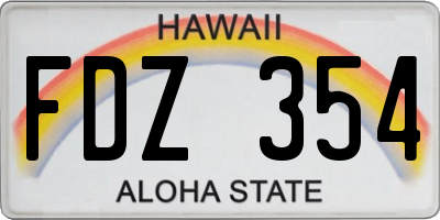 HI license plate FDZ354