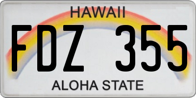 HI license plate FDZ355