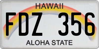 HI license plate FDZ356
