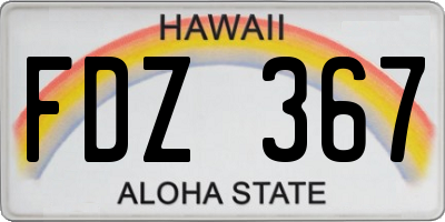 HI license plate FDZ367