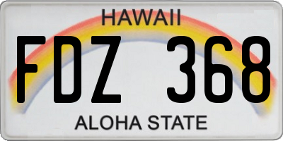 HI license plate FDZ368