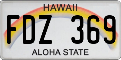 HI license plate FDZ369