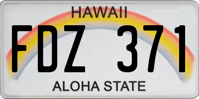 HI license plate FDZ371