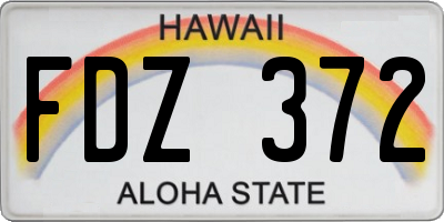 HI license plate FDZ372