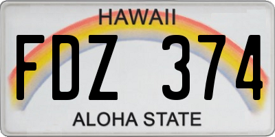 HI license plate FDZ374