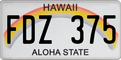 HI license plate FDZ375