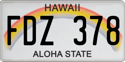 HI license plate FDZ378