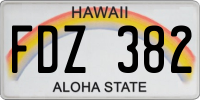 HI license plate FDZ382