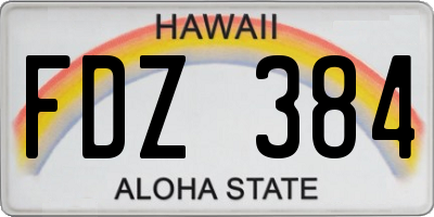 HI license plate FDZ384