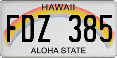 HI license plate FDZ385