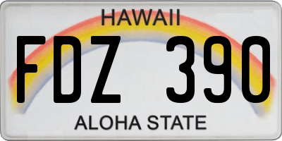 HI license plate FDZ390