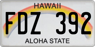 HI license plate FDZ392