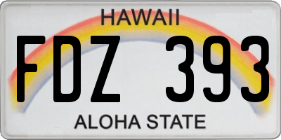 HI license plate FDZ393