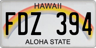 HI license plate FDZ394