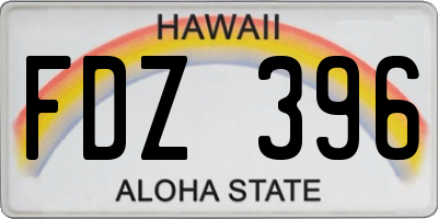 HI license plate FDZ396