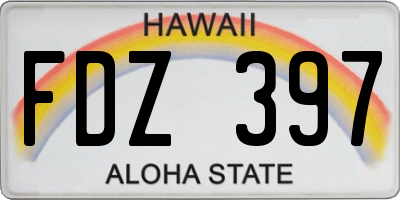 HI license plate FDZ397