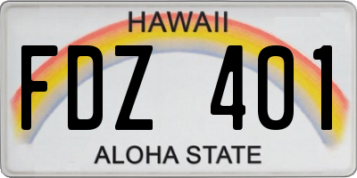 HI license plate FDZ401
