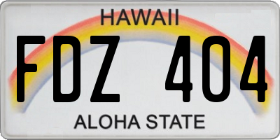 HI license plate FDZ404