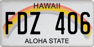 HI license plate FDZ406