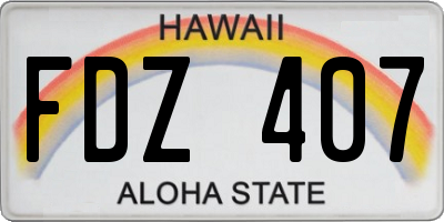 HI license plate FDZ407