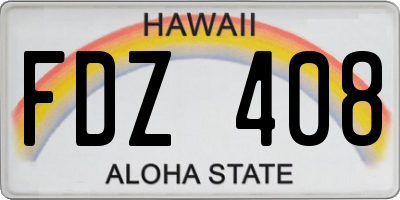 HI license plate FDZ408