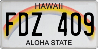 HI license plate FDZ409