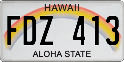 HI license plate FDZ413