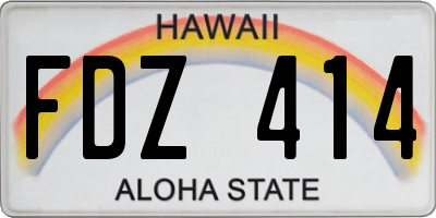 HI license plate FDZ414