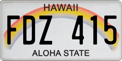 HI license plate FDZ415