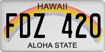 HI license plate FDZ420
