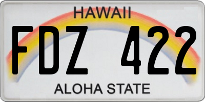 HI license plate FDZ422