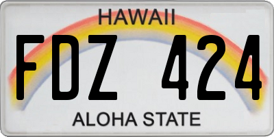HI license plate FDZ424