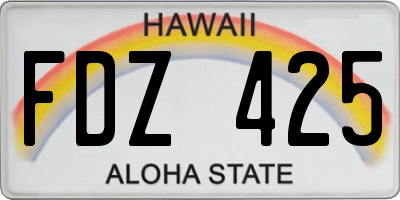 HI license plate FDZ425