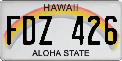 HI license plate FDZ426