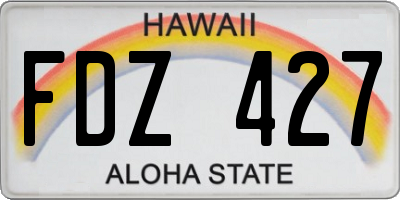 HI license plate FDZ427