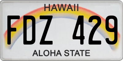 HI license plate FDZ429