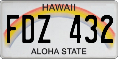 HI license plate FDZ432