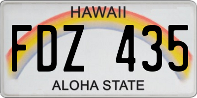 HI license plate FDZ435