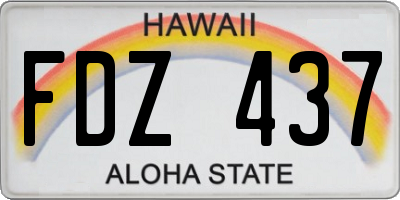 HI license plate FDZ437