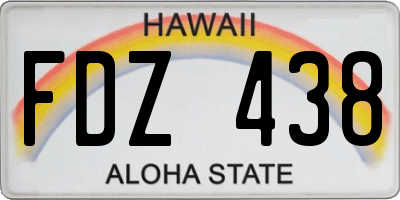 HI license plate FDZ438