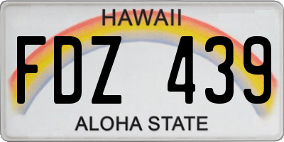 HI license plate FDZ439