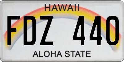 HI license plate FDZ440
