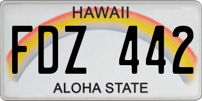 HI license plate FDZ442