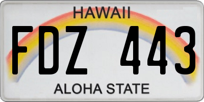 HI license plate FDZ443