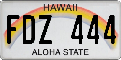HI license plate FDZ444
