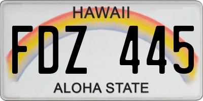 HI license plate FDZ445