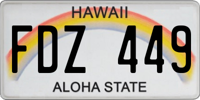 HI license plate FDZ449