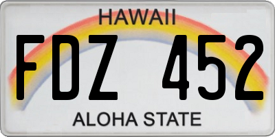 HI license plate FDZ452