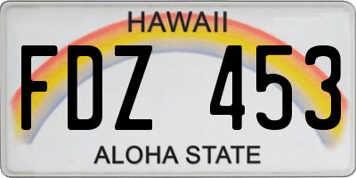 HI license plate FDZ453